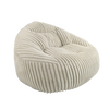 Ivoria – Pouf XXL beige en velours côtelé (grosse côte)