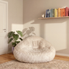 IVORIA Pouf XXL beige in velluto a coste