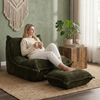 Calys – Pouf lounge “caterpillar” en velours côtelé, assise scandinave confortable et enveloppante