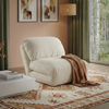 Nélo – Pouf fauteuil relax inclinable en velours chenille, assise scandinave multifonction
