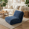 Nélo – Pouf fauteuil relax inclinable en velours chenille, assise scandinave multifonction