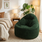 Sylva - Pouf vert émeraude en velours côtelé