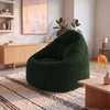 SYLVA Pouf vert émeraude en velours côtelé