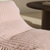 Aurore - Pale pink elongated beanbag in ribbed velvet (wide rib)