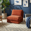 Nélo – Pouf fauteuil relax inclinable en velours chenille, assise scandinave multifonction