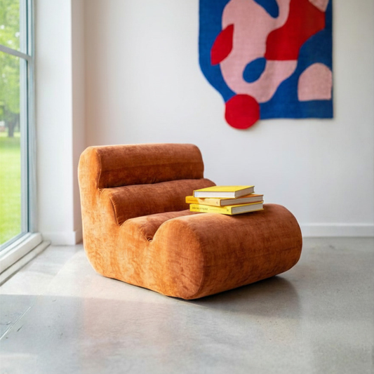 Velor – Fauteuil minimaliste en velours et en mousse, inspiration italienne et nordique
