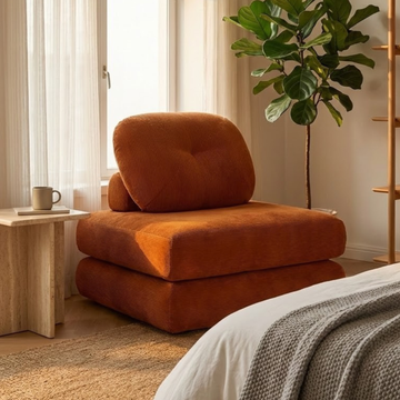 Solven – Pouf canapé pliable moderne en velours, assise multifonction avec coussins et oreillers