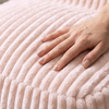Aurore - Pale pink elongated beanbag in ribbed velvet (wide rib)