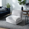 Nélo – Pouf fauteuil relax inclinable en velours chenille, assise scandinave multifonction
