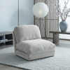 Nélo – Pouf fauteuil relax inclinable en velours chenille, assise scandinave multifonction