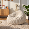 IVORIA Pouf XXL beige in velluto a coste