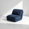 Nélo – Pouf fauteuil relax inclinable en velours chenille, assise scandinave multifonction
