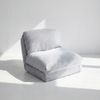 Nélo – Pouf fauteuil relax inclinable en velours chenille, assise scandinave multifonction
