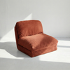 Nélo – Pouf fauteuil relax inclinable en velours chenille, assise scandinave multifonction