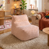 Aurore – Langer, blassrosa Sitzsack aus breitem Cordvelours