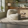 Luna - Pouf blanc en velours côtelé