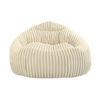 Ivoria – Pouf XXL beige en velours côtelé (grosse côte)