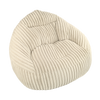 Ivoria – Pouf XXL beige en velours côtelé (grosse côte)