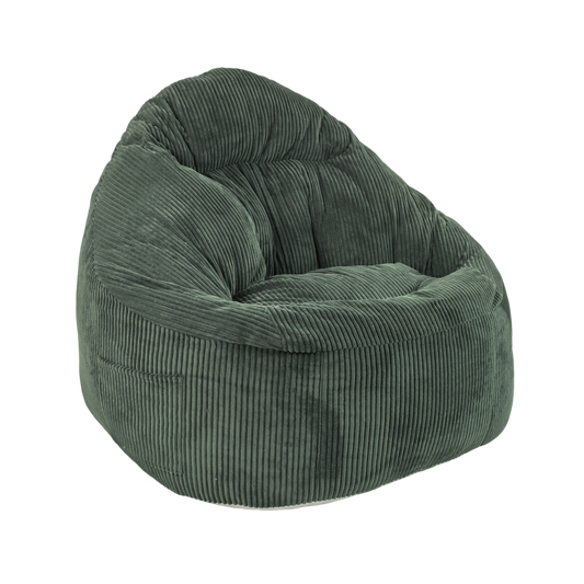 Sylva - Pouf vert émeraude en velours côtelé