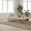 Ivoria – Pouf XXL beige en velours côtelé (grosse côte)