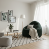 Sylva - Pouf vert émeraude en velours côtelé