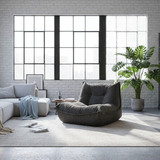 Néor – Pouf design en velours côtelé haut de gamme (assise ergonomique)